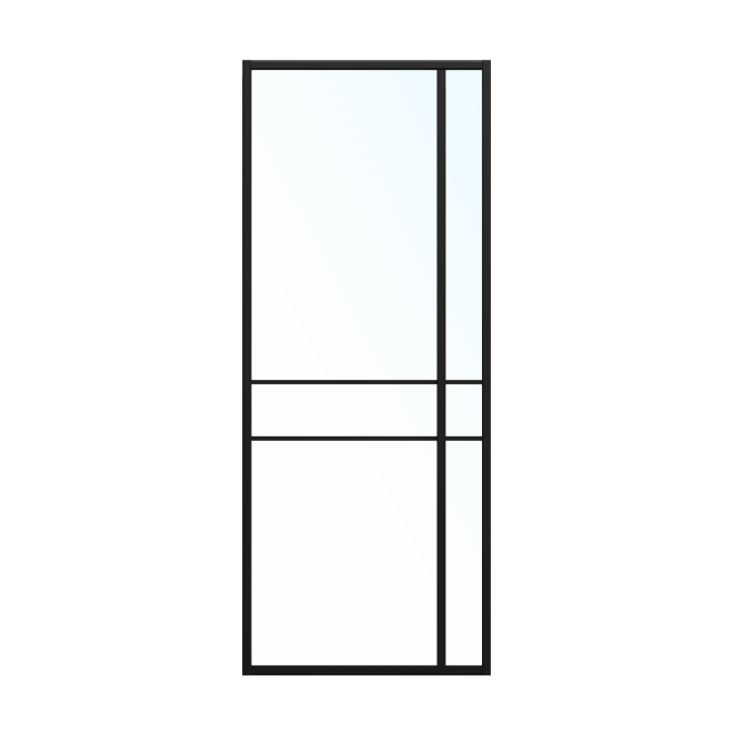Binnendeur Skantrae SSL XS 14903 Blank Glas Zwart Gelakt